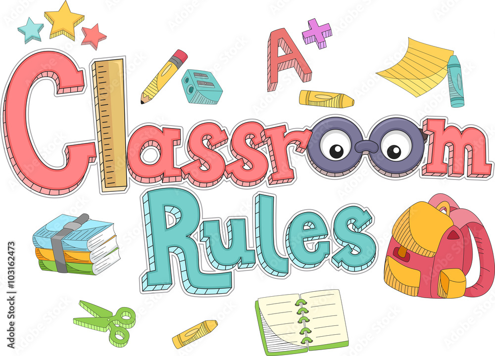Classroom Rules Elements Text Stock Vector Adobe Stock