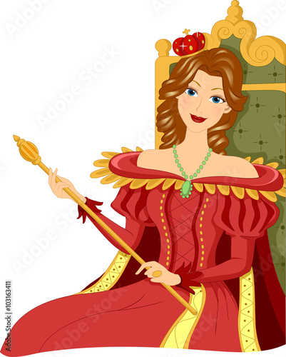 Girl Costume Queen Throne S...