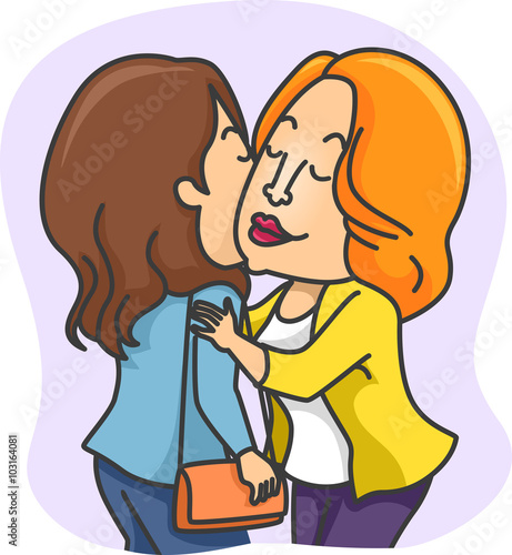 Girls Greet Kiss Cheeks