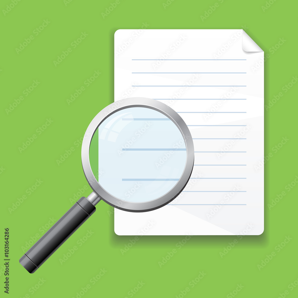 Vector Realistic magnifier isolated, search Vector Realistic magnifier isolated, search