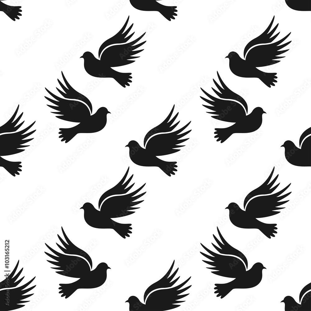 Naklejka premium Dove of peace. Dove of Peace Vector. seamless illustration