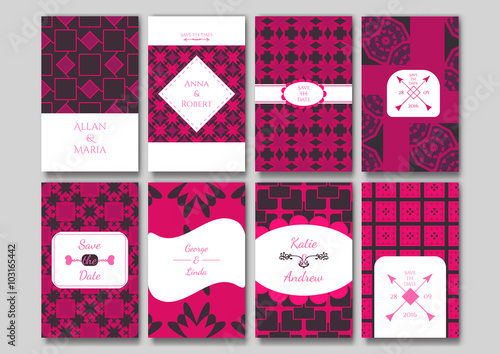 Set of the ornamental card templates.