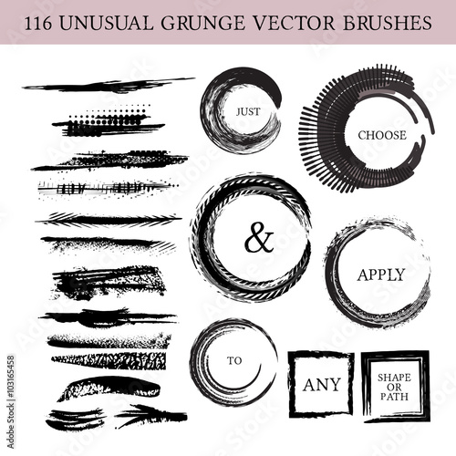 Collection of vector art brushes.