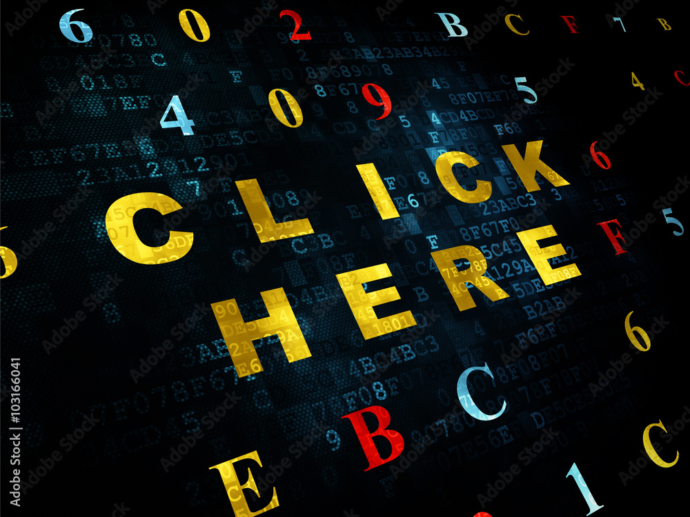 Web design concept: Click Here on Digital background Web design concept: Click Here on Digital background