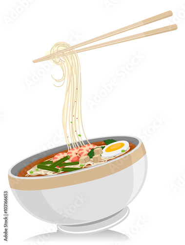 Asian Food Laksa Noodles Chopsticks