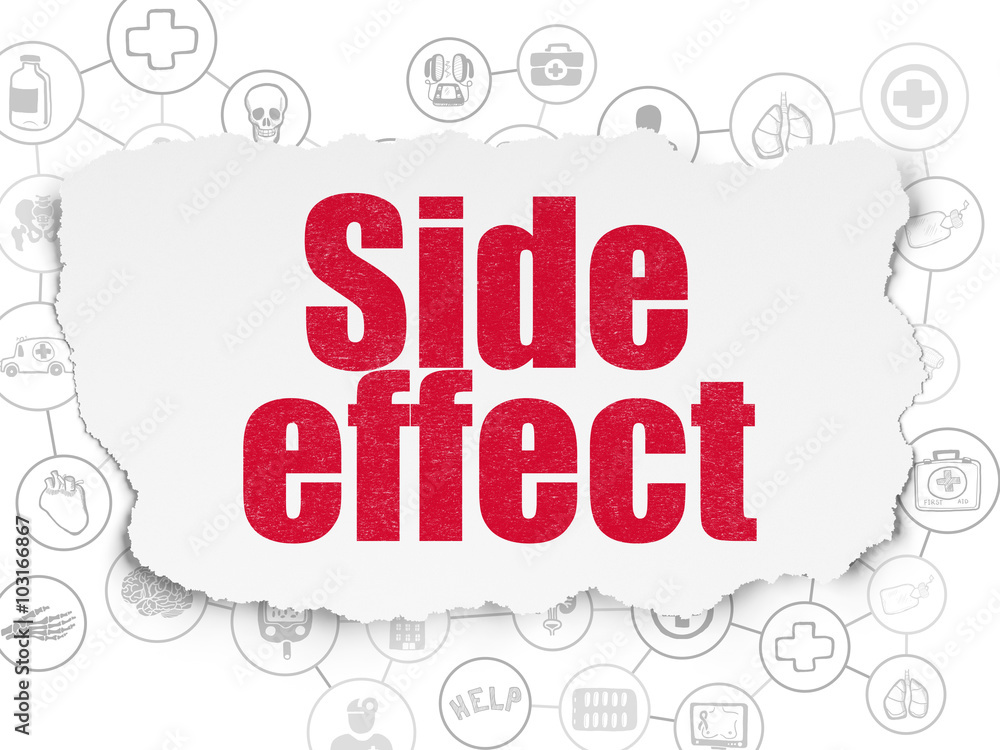 Healthcare concept: Side Effect on Torn Paper background