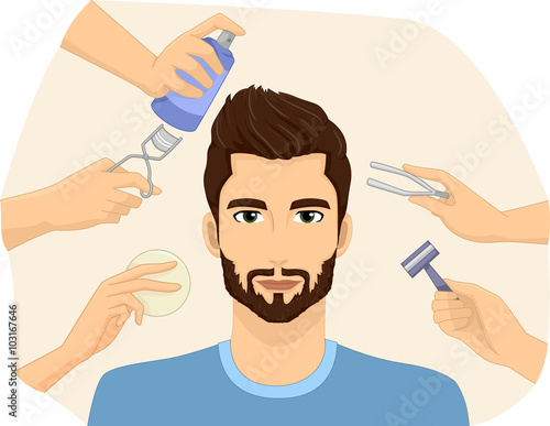 Hands Metrosexual Man Grooming