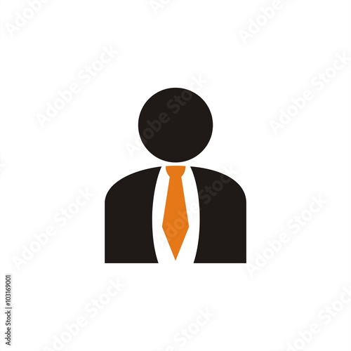 Icono de hombre de negocios con una corbata. Ilustración vectorial aislada