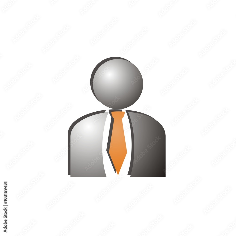 Icono de hombre de negocios con una corbata. Ilustración vectorial aislada Icono de hombre de negocios con una corbata. Ilustración vectorial aislada