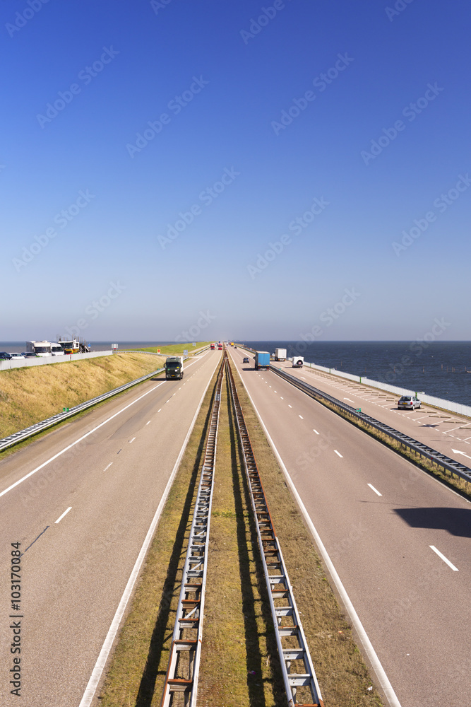 The 'Afsluitdijk' dike in The Netherlands The 'Afsluitdijk' dike in The Netherlands