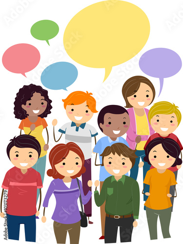 Stickman People Speech Bubbles