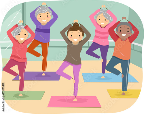 Stickman Senior Citizen Yoga Indoor