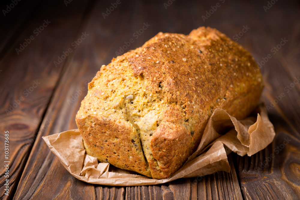 Homemade chickpea and grain bread