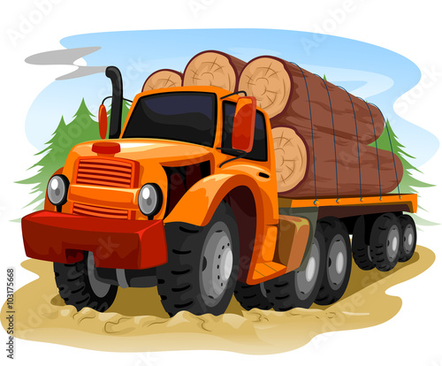 Logging Truck Timber