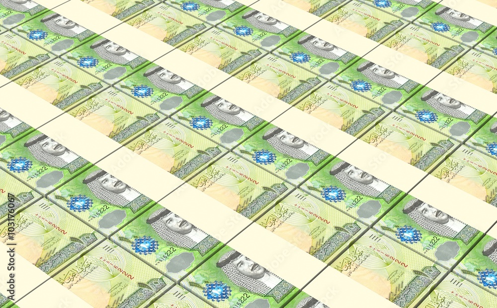 Bahraini dinar bills stacks background. Computer generated 3D photo rendering. Bahraini dinar bills stacks background. Computer generated 3D photo rendering.