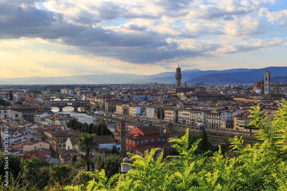 Florence View with Arno River