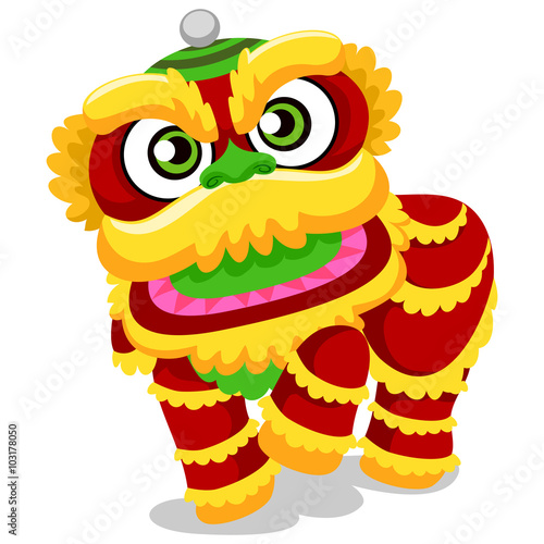 Fototapeta Naklejka Na Ścianę i Meble -  Illustration of Lion Dance for Chinese New Year