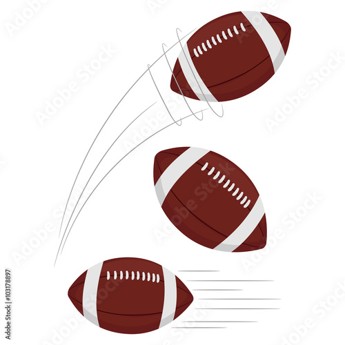 Illustration of Set of Football being thrown