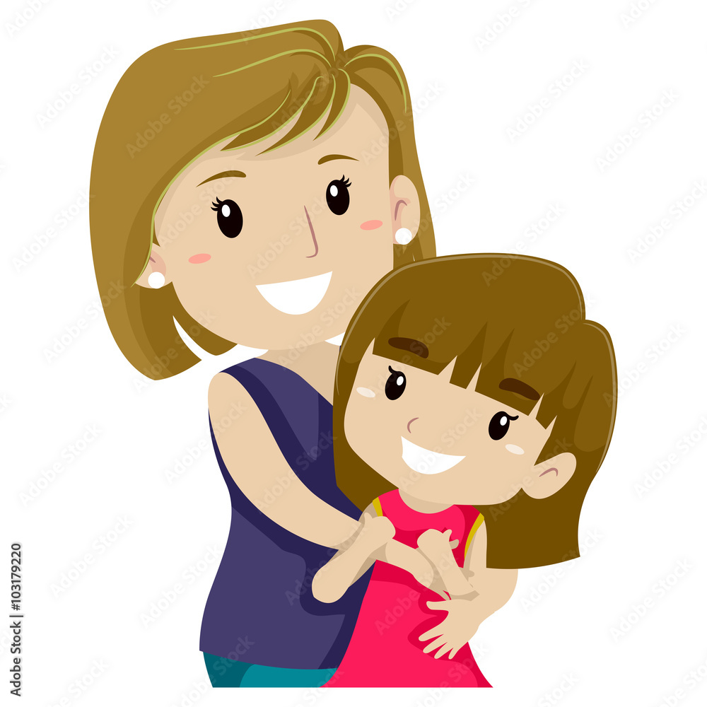 Illustration of Mother Hugging her Daughter
Illustration of Mother Hugging her Daughter
