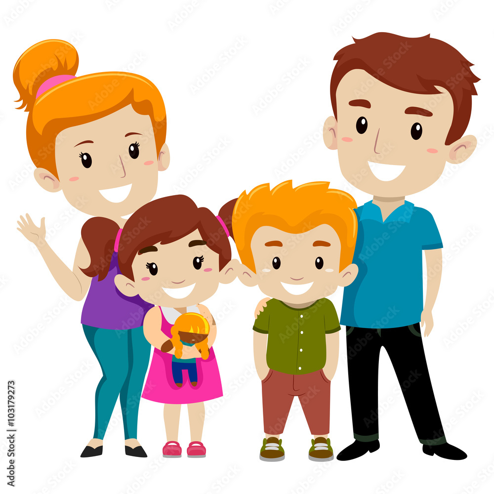 Illustration Set of Happy Family Illustration Set of Happy Family