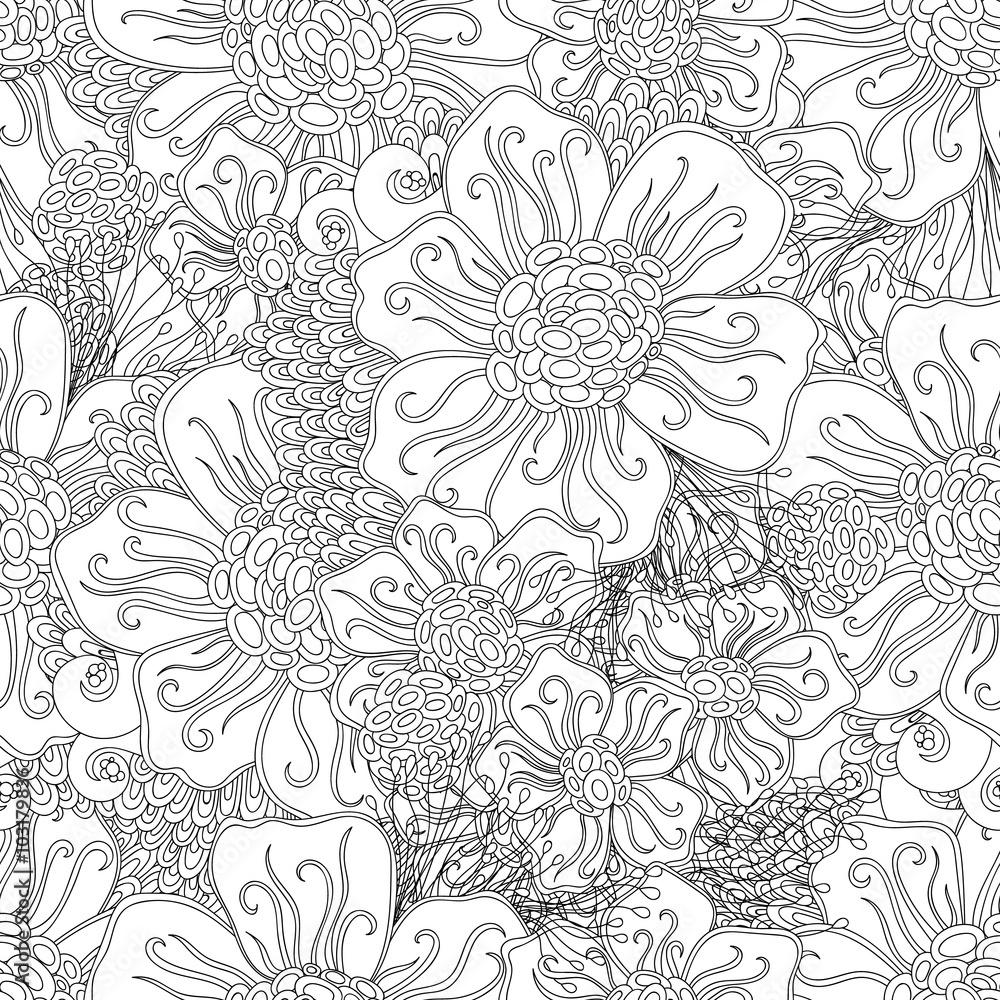 Doodle black and white abstract hand-drawn background. Wavy seamless pattern. Doodle black and white abstract hand-drawn background. Wavy seamless pattern.