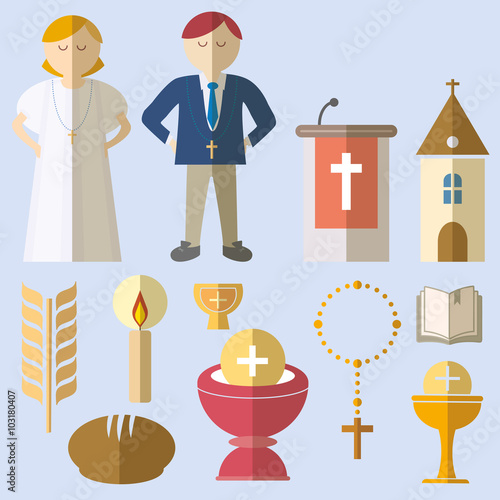 Set of design elements for First Communion