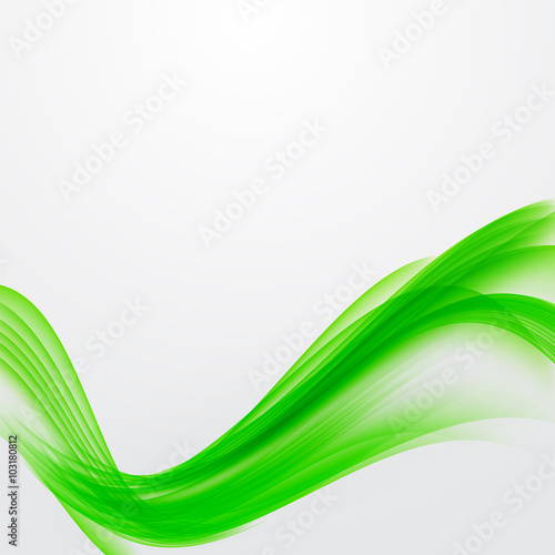 Abstract Green Wave Background. Vector Illustration.