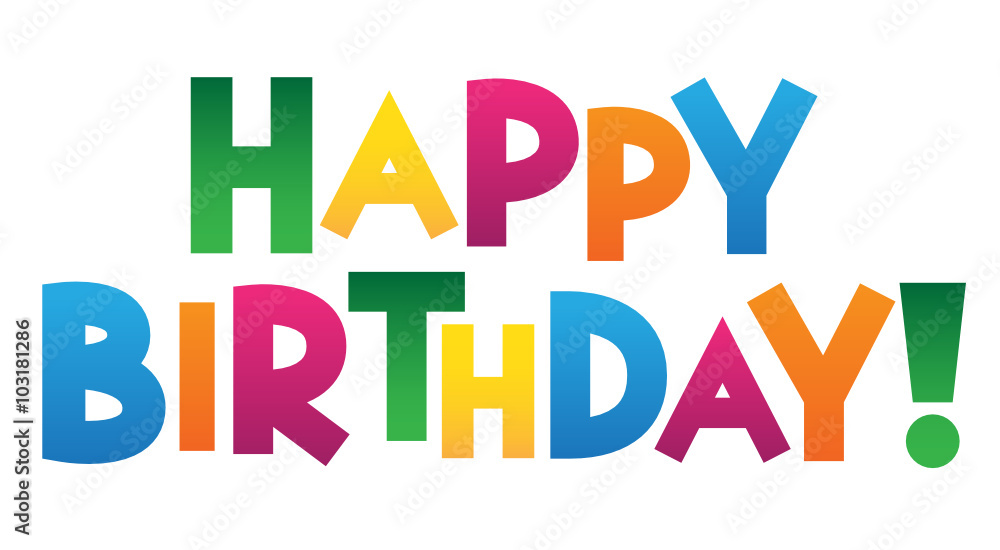 HAPPY BIRTHDAY Colourful Vector Letters Card HAPPY BIRTHDAY Colourful Vector Letters Card