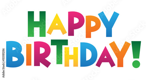 HAPPY BIRTHDAY Colourful Vector Letters Card