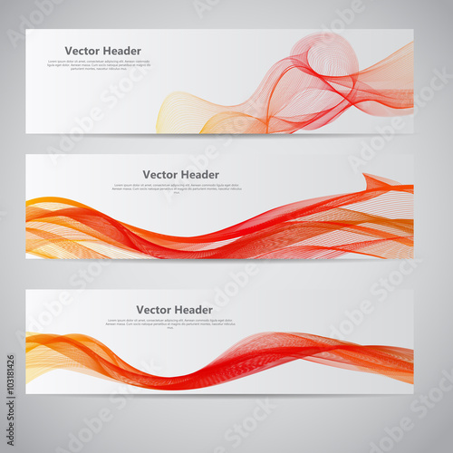 Abstract Colored Wave Header Background. Vector Illustration