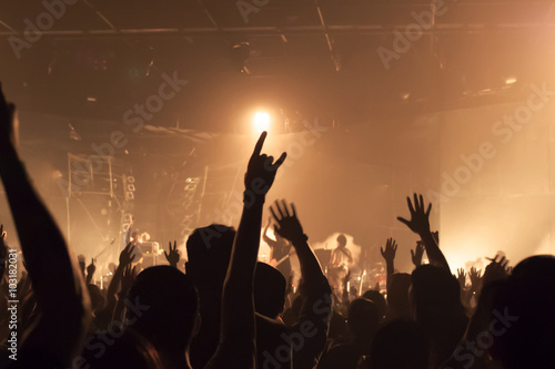 Photography Music band crowds raising hands up in the air (very shallow depth of field)