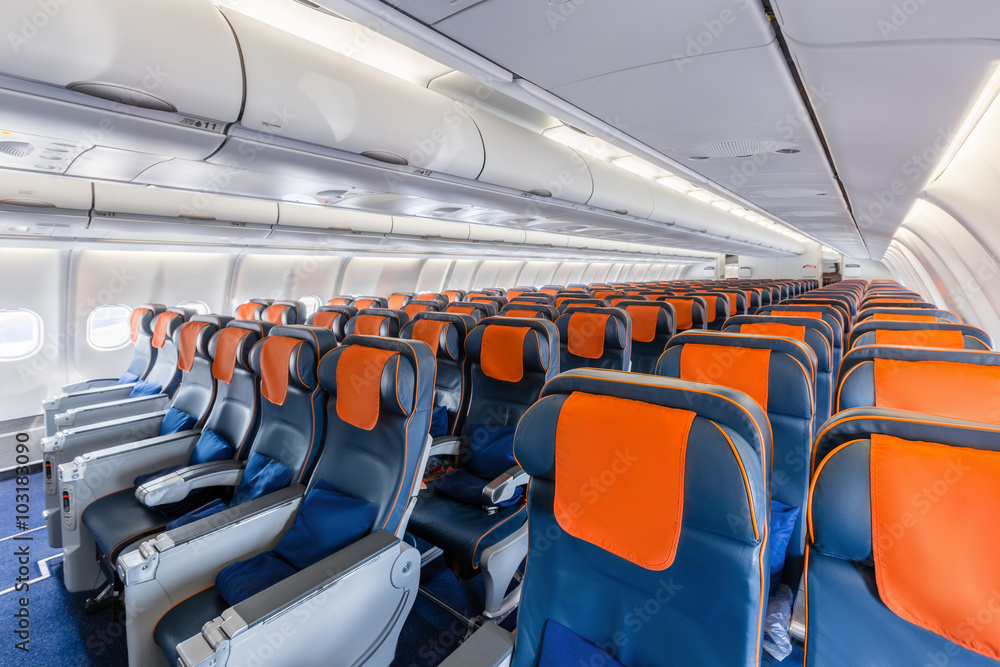 Obraz premium front view of the airplane interior