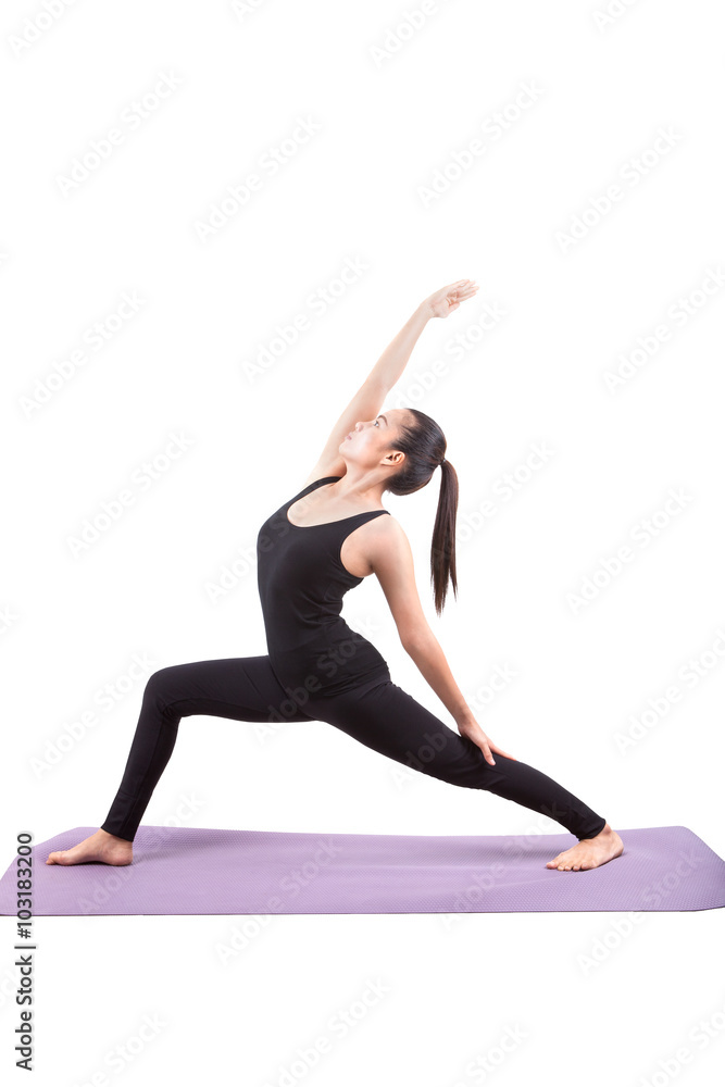 portrait of asian woman wearing black body suit sitting in yoga portrait of asian woman wearing black body suit sitting in yoga