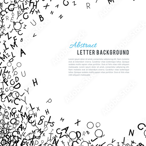 Abstract black alphabet ornament frame isolated on white background