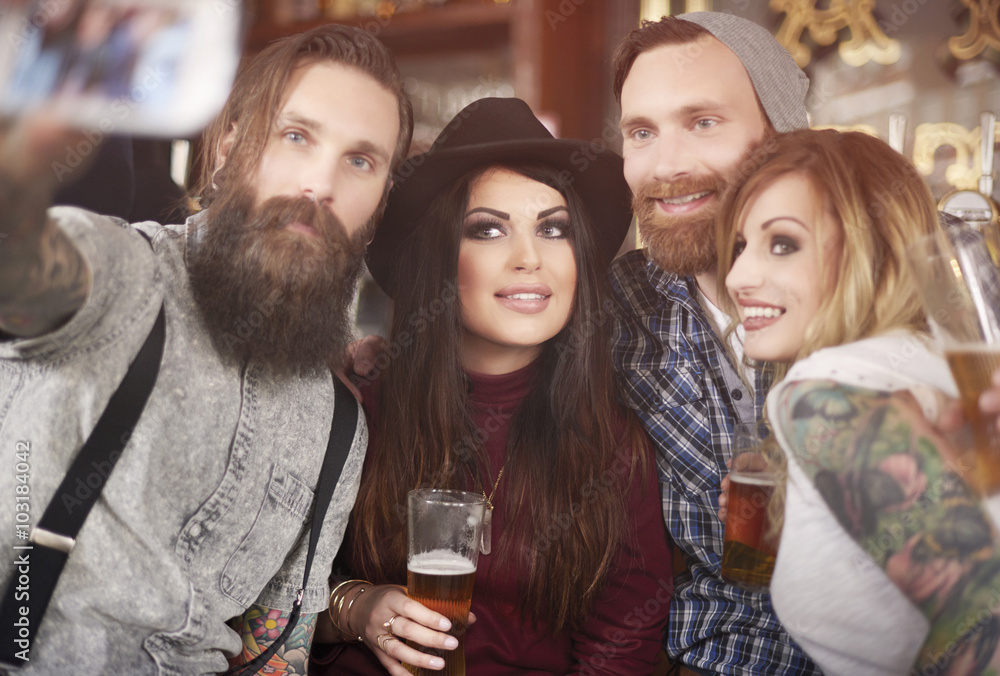 .Selfie taken in the bar .Selfie taken in the bar