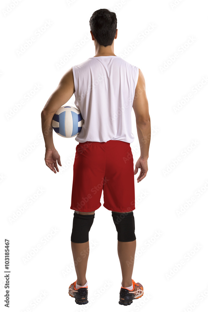 Professional Canadian Volleyball player with ball.