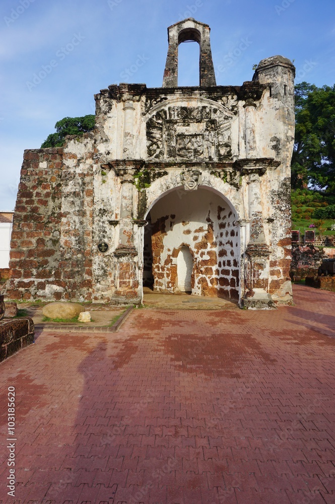 Ruins of the Kota A Famosa Portuguese Fortress in Malacca