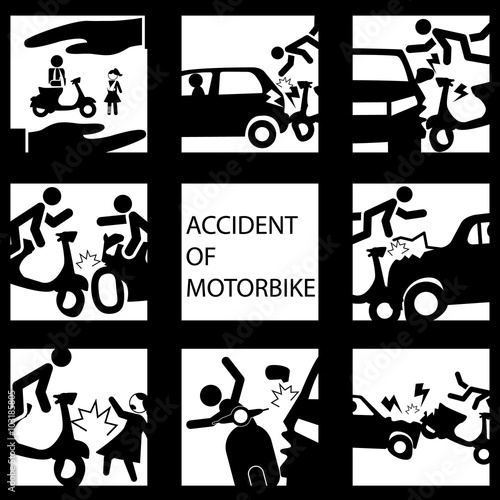 Set of insurance on a motorcycle accident