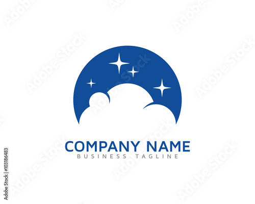 Cloud Night Logo Design Template