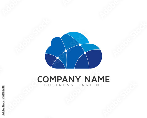 Cloud Network Logo Design Template