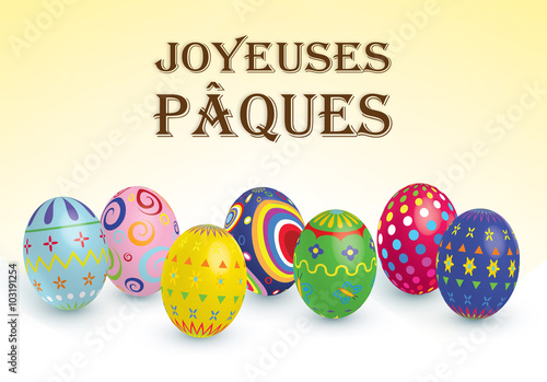 Joyeuses Pâques, œufs.