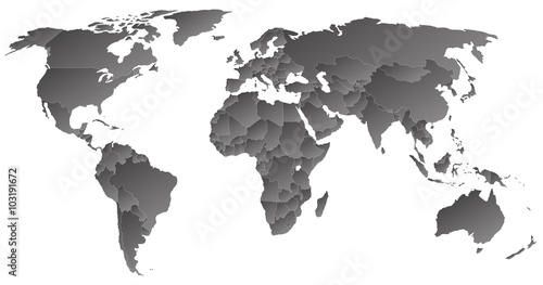Weltkarte mit einzelnen Ländern
