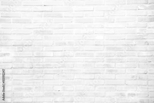 White grunge brick wall texture background