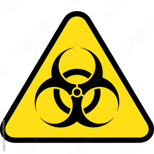 triangle road sign, icon biohazard, hospital and chemical waste