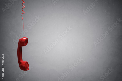Red telephone receiver background
