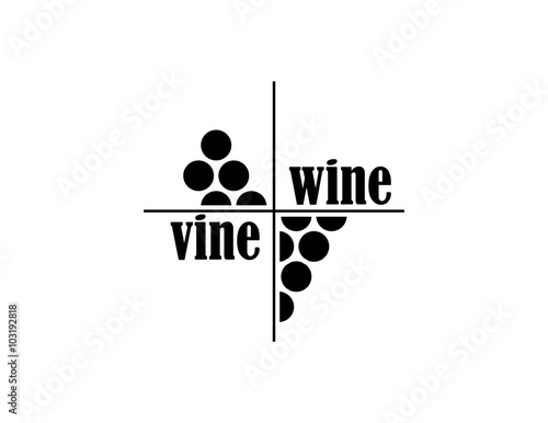 wine  and vine sing or  symbol. vector,