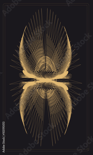 Tarot cards - back design.  Scarab beetle, symbol of ancient Egypt