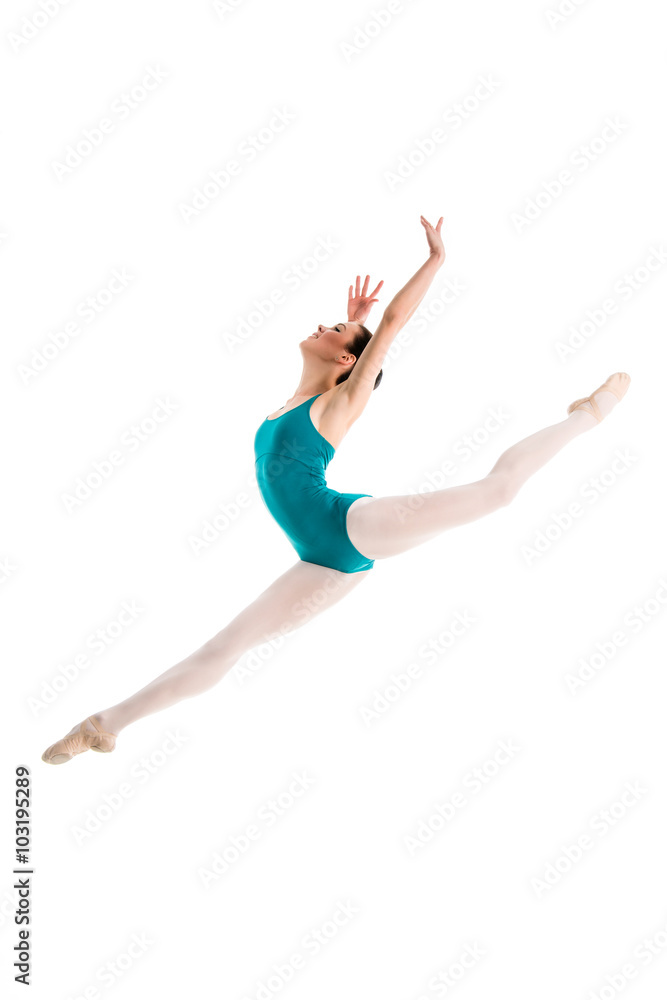 young ballet dancer jumping in contemporary dance