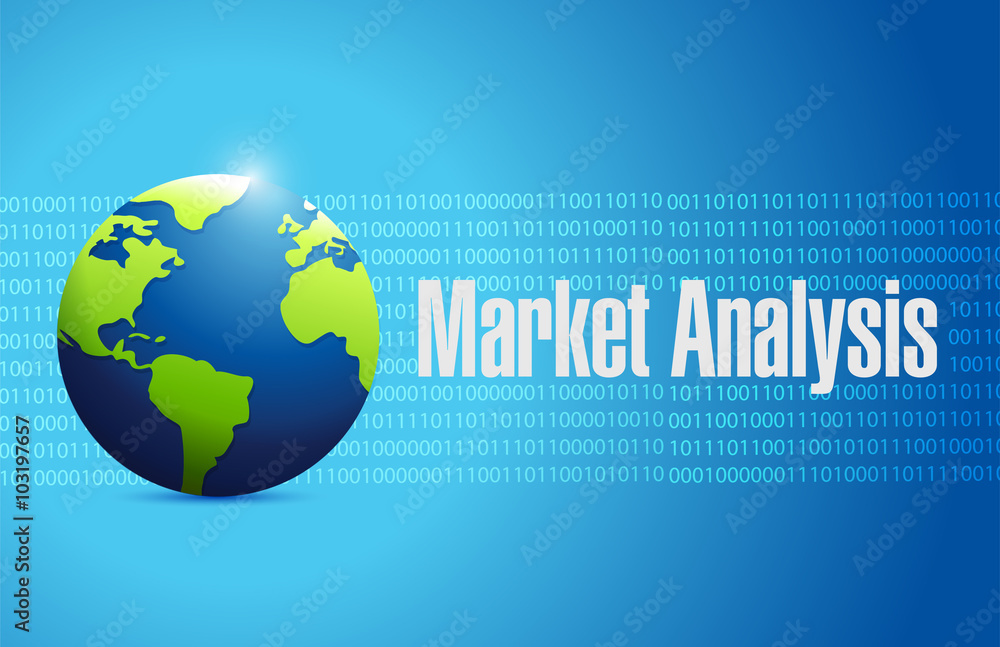 market analysis global binary sign concept market analysis global binary sign concept