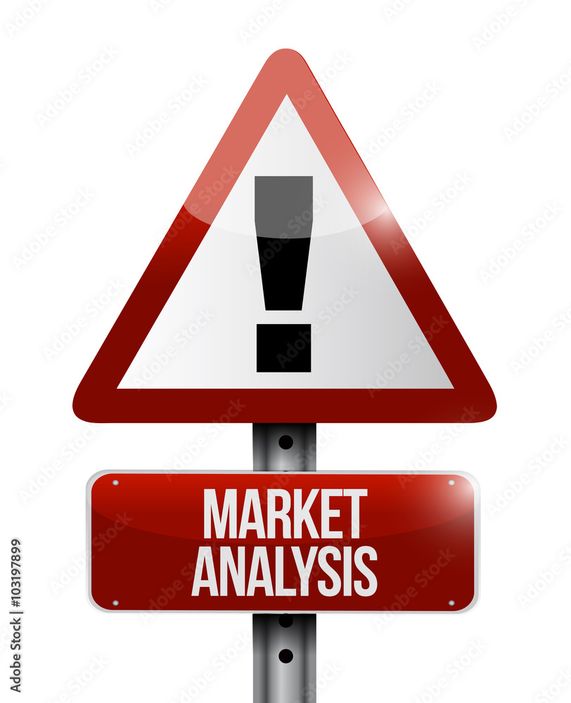 market analysis warning road sign concept market analysis warning road sign concept